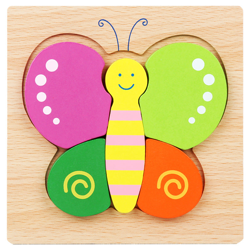 Toddler Wooden Animal Puzzles for Fine-Motor Play