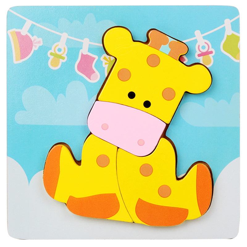 Toddler Wooden Animal Puzzles for Fine-Motor Play