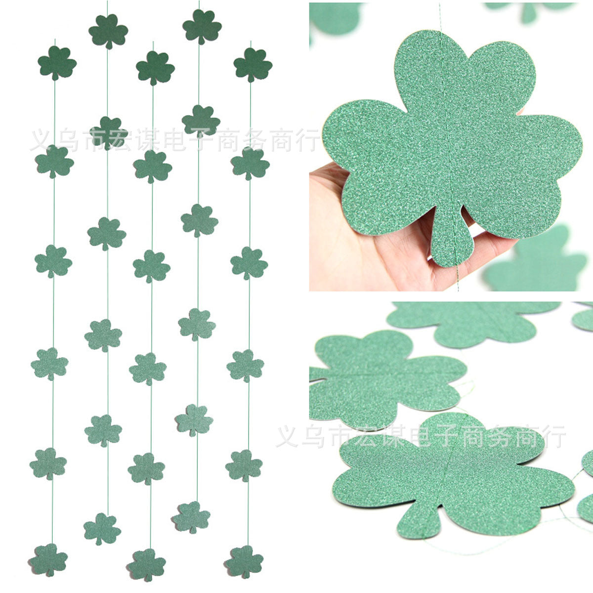 Lucky Clover Pull Garland, 1.8m Irish Party Decor