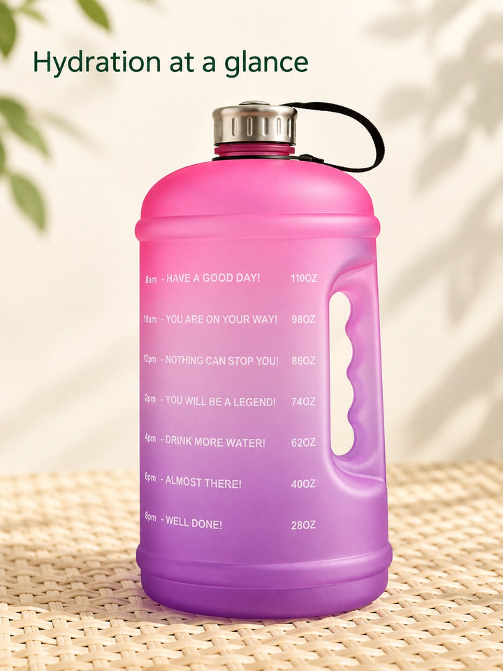 1 Gallon Water Bottle with Time Markers and Oz Scale