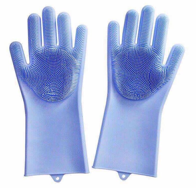 Silicone Scrubber Cleaning Gloves for Dishes & Pets