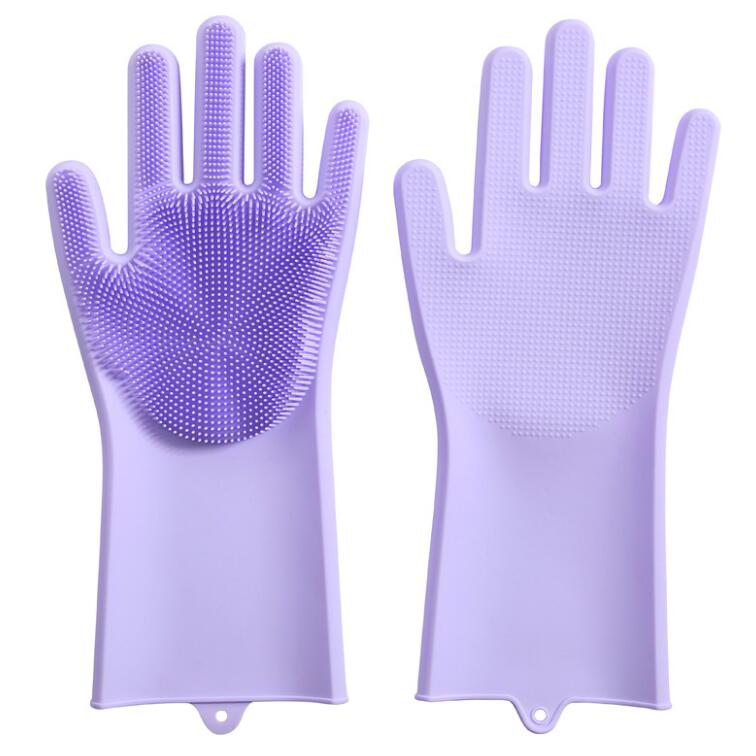 Silicone Scrubber Cleaning Gloves for Dishes & Pets