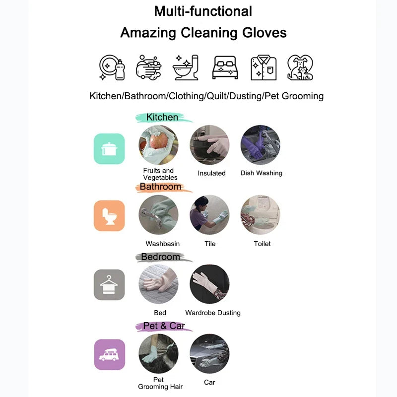 Silicone Scrubber Cleaning Gloves for Dishes & Pets
