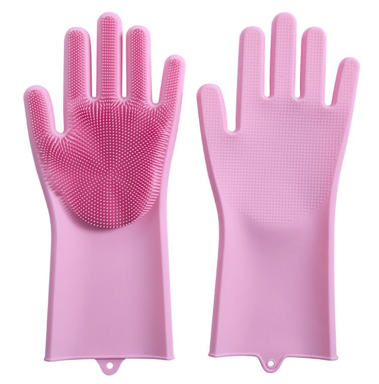 Silicone Scrubber Cleaning Gloves for Dishes & Pets