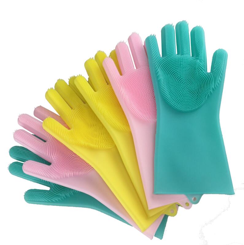 Silicone Scrubber Cleaning Gloves for Dishes & Pets