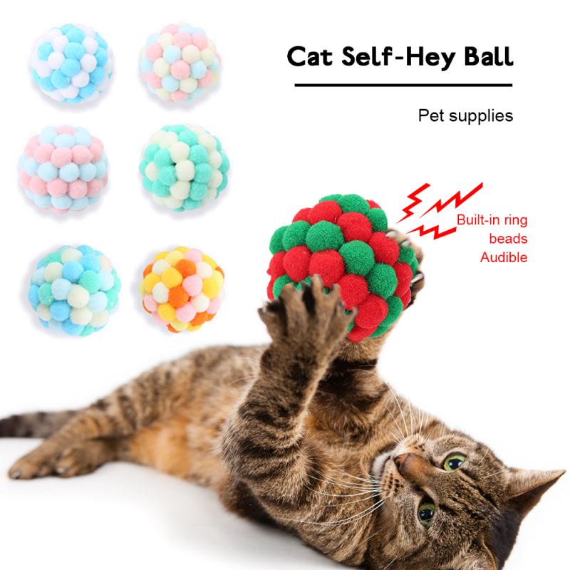 Cat Plush Ball Toy With Audible Beads for Indoor Play