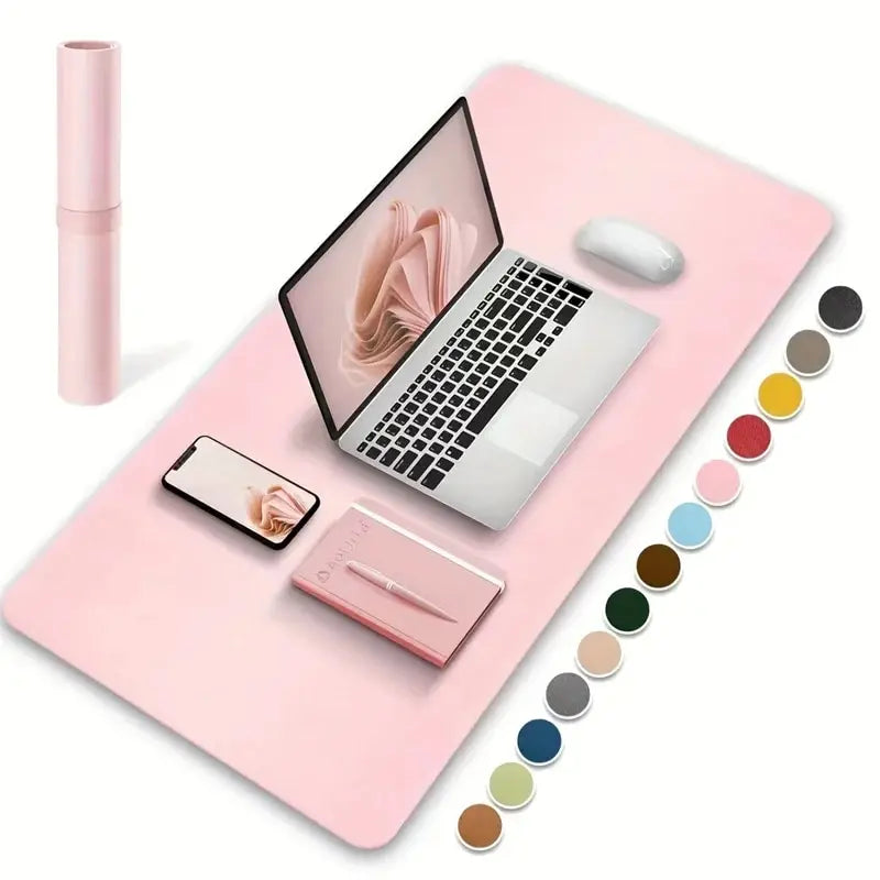 Large Waterproof PU Leather Desk Pad for Spills & Stains