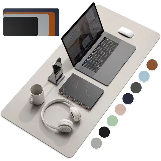 Large Waterproof PU Leather Desk Pad for Spills & Stains