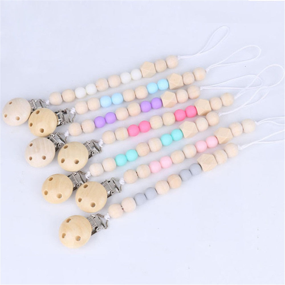 Wooden Pacifier Clip for Calmer, Easier Baby Outings