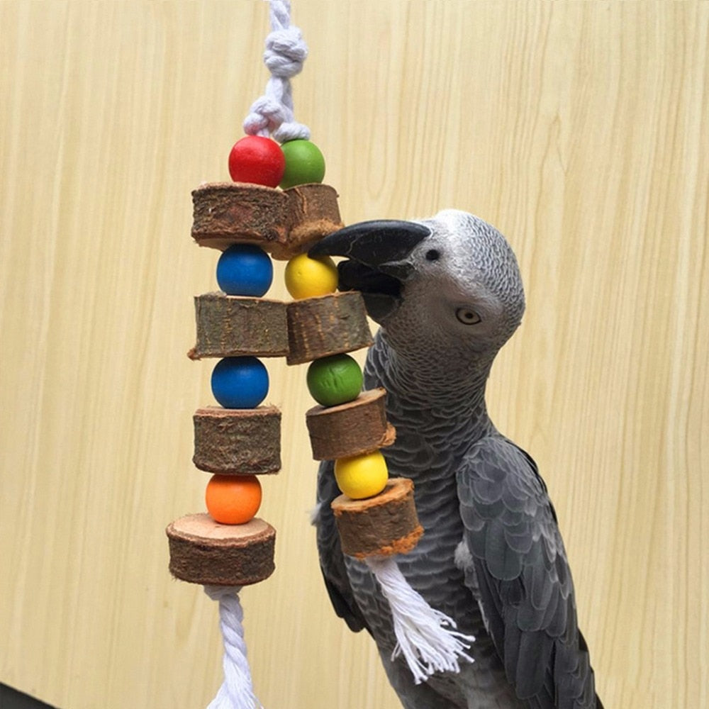Colorful Parrot Bird Toy for Chewing and Cage Enrichment