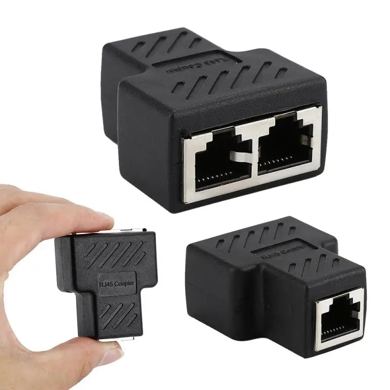RJ45 Ethernet Splitter Coupler: 1 to 2 Port Adapter