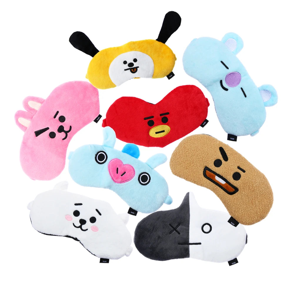 Cute BT21 Sleep Mask Set – 100% Blackout, Ultra Soft