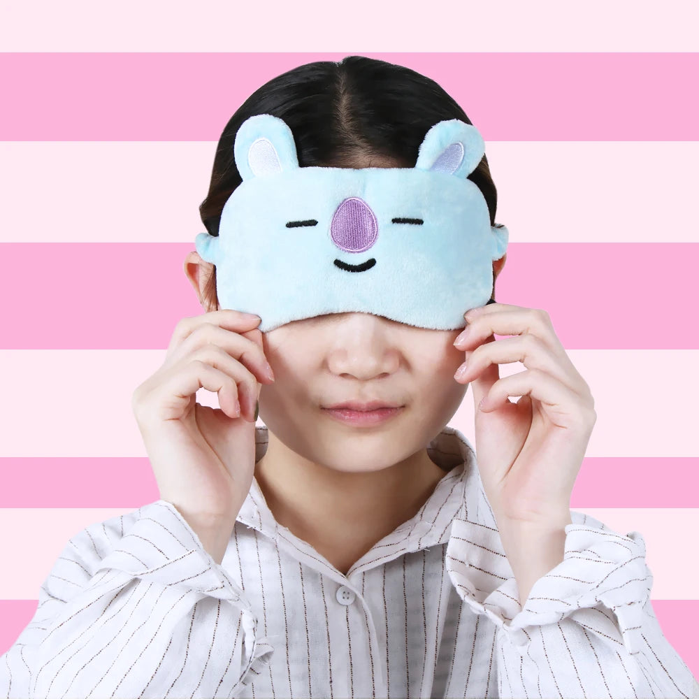 Cute BT21 Sleep Mask Set – 100% Blackout, Ultra Soft