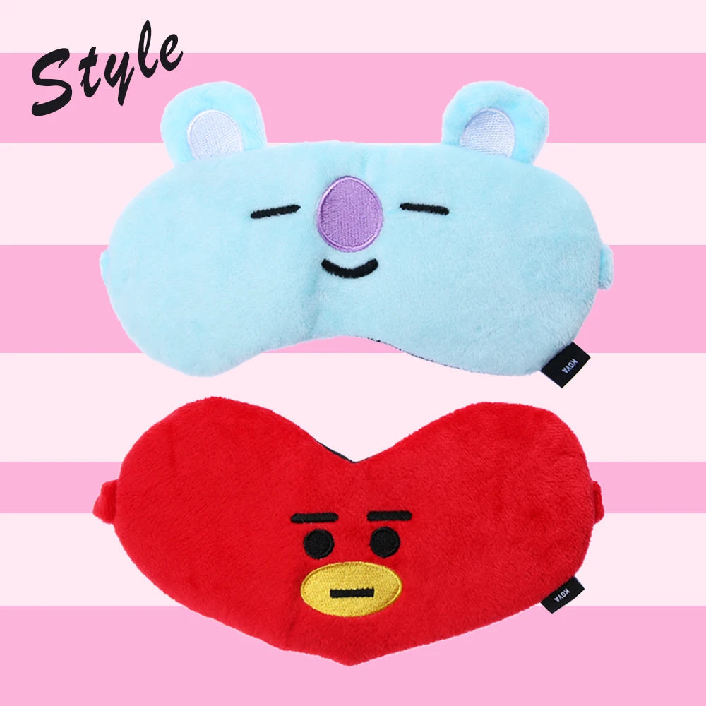 Cute BT21 Sleep Mask Set – 100% Blackout, Ultra Soft
