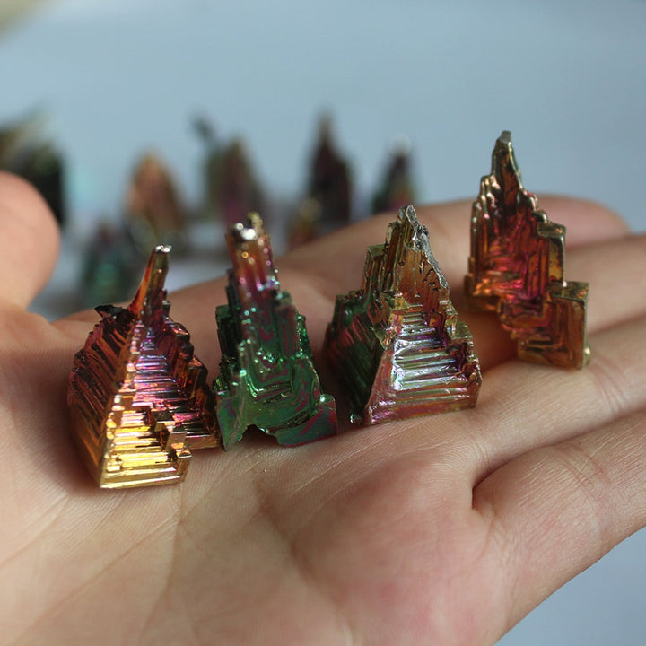 Bismuth Crystal Decor With Rainbow Metallic Colors