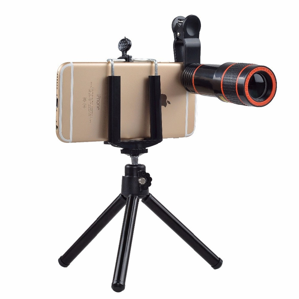 Phone Camera Lens Kit with 12x Zoom, Fisheye and Macro