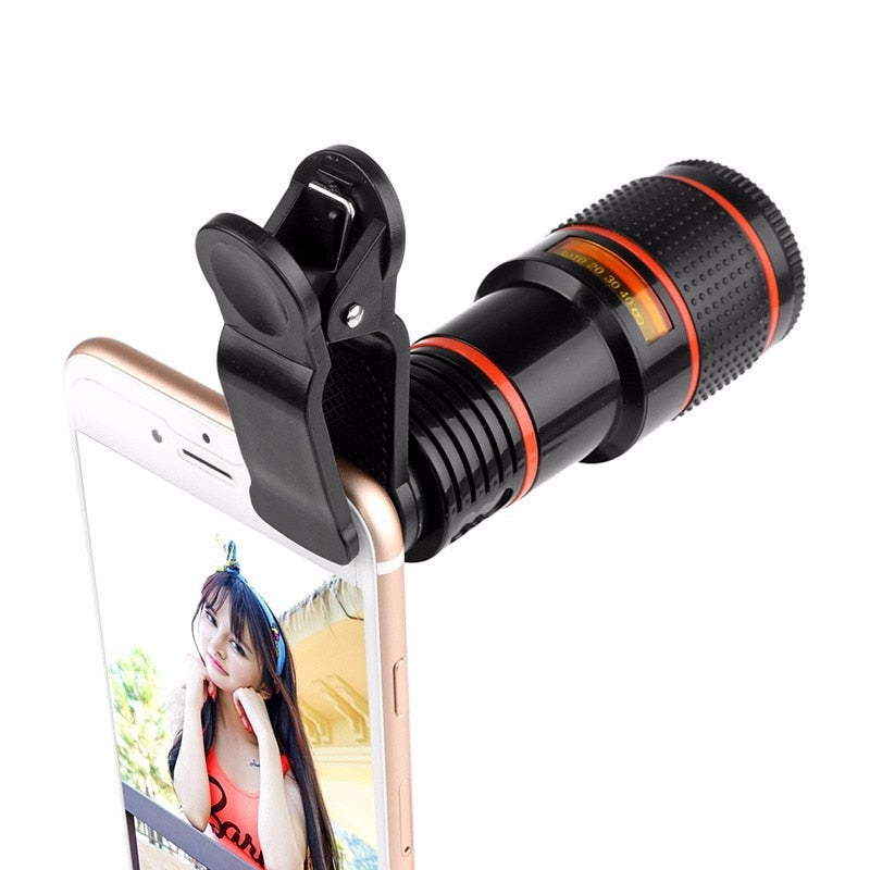 Phone Camera Lens Kit with 12x Zoom, Fisheye and Macro