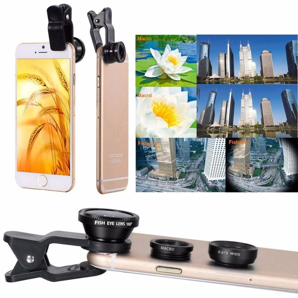 Phone Camera Lens Kit with 12x Zoom, Fisheye and Macro
