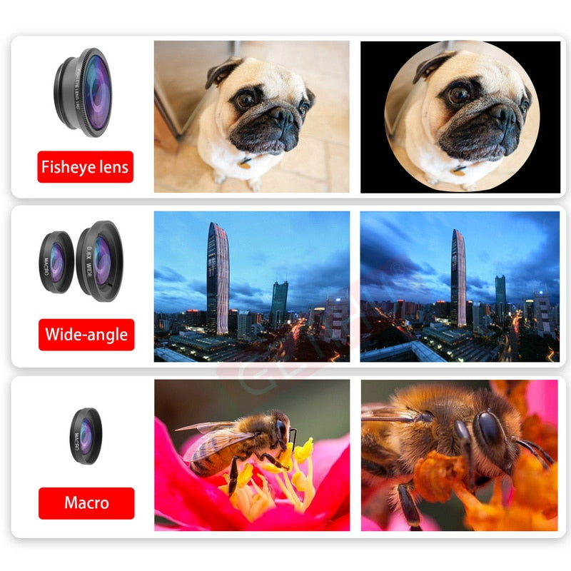 Phone Camera Lens Kit with 12x Zoom, Fisheye and Macro