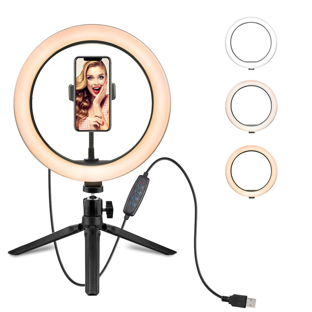 10 Inch LED Ring Light with Stand for Selfies & Video