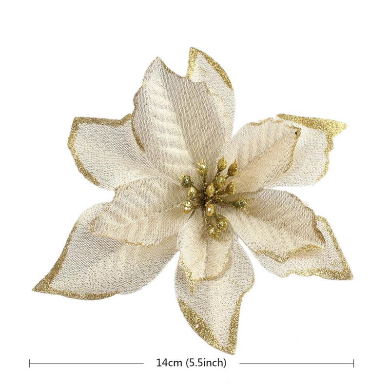 Christmas Poinsettia Ornaments for Elegant Tree Decor