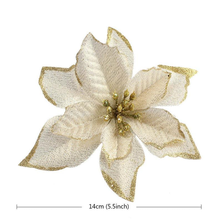 Christmas Poinsettia Ornaments for Elegant Tree Decor