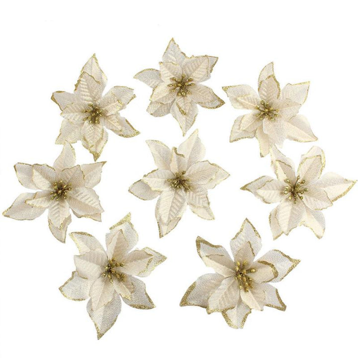 Christmas Poinsettia Ornaments for Elegant Tree Decor