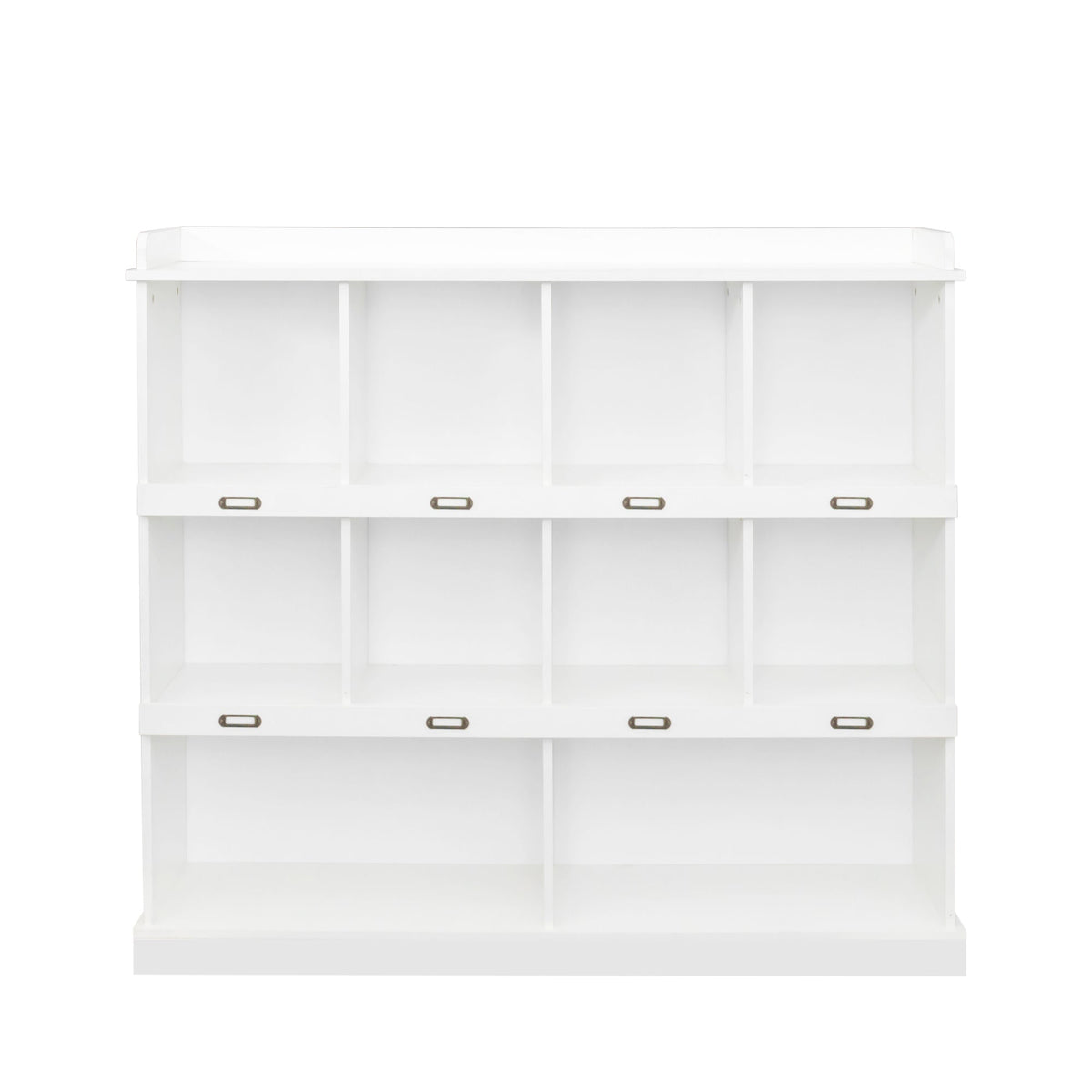 10-Cubby White Bookcase for Kids' Toys, Books and Bins