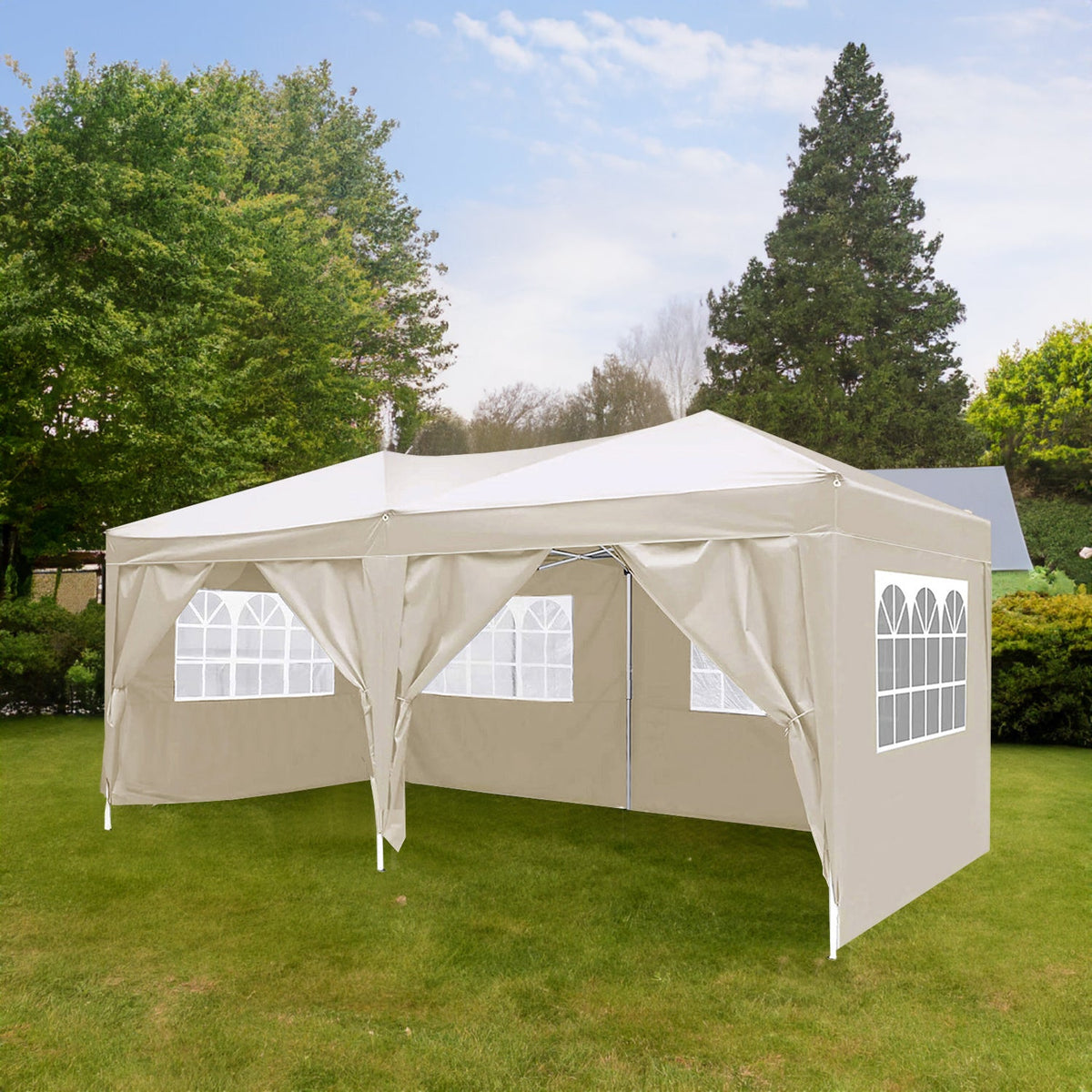 10x20 Ft Pop-Up Canopy with Side Walls and UPF 50+ Shade