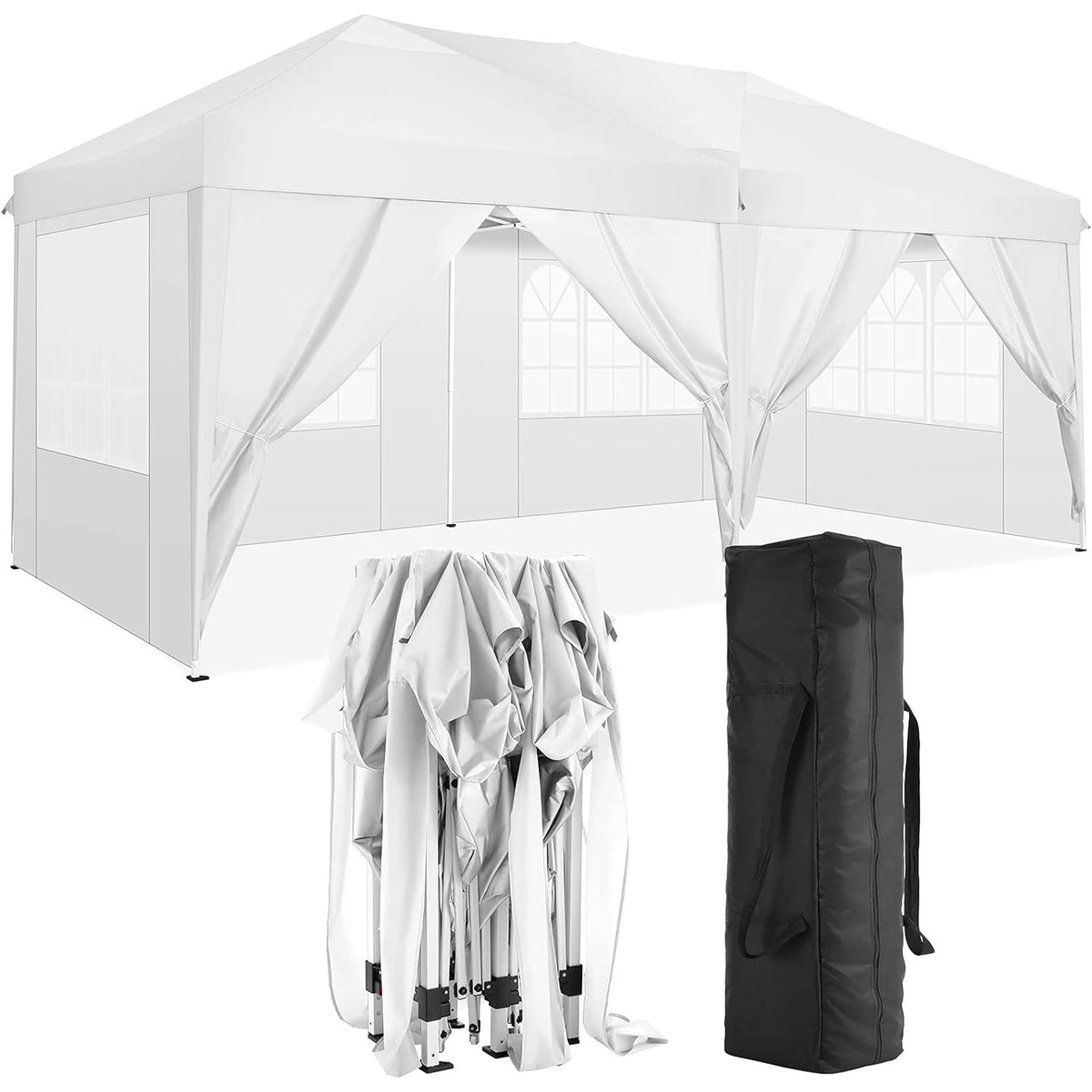 10x20 Pop-Up Canopy Tent with Detachable Side Walls