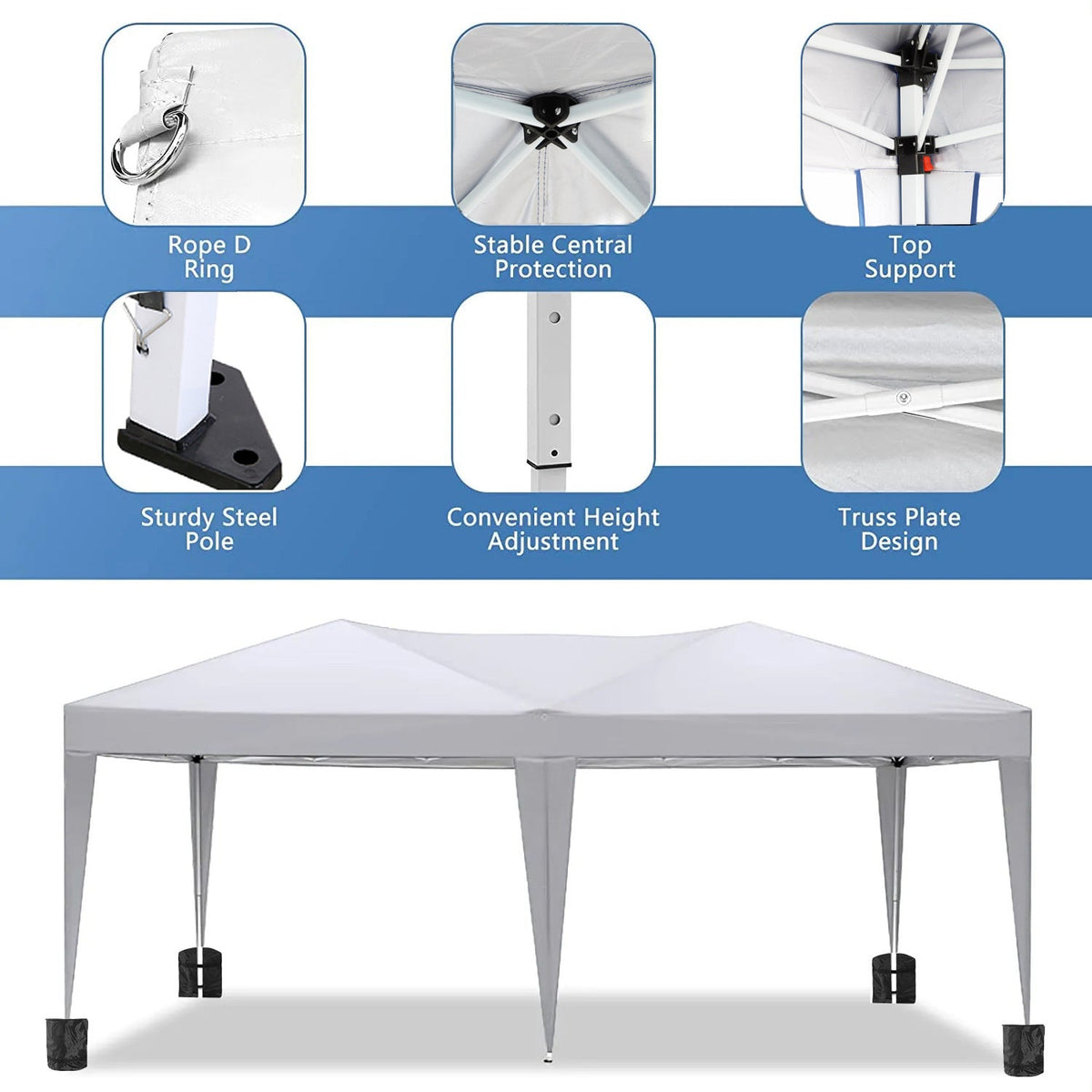 10x20 Pop-Up Canopy Tent with Detachable Side Walls