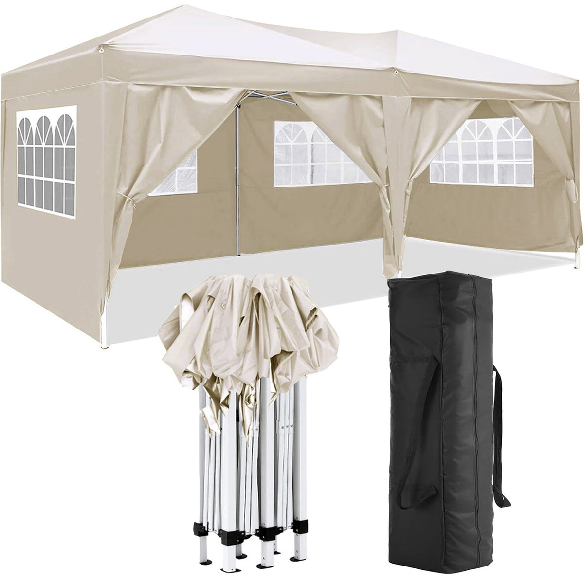 10x20 Ft Pop-Up Canopy with Side Walls and UPF 50+ Shade