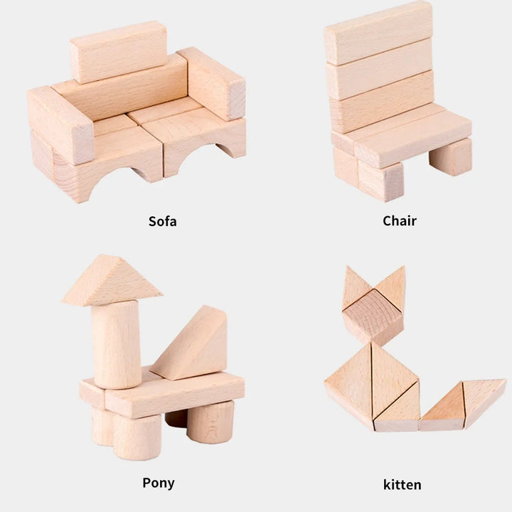 Wooden Building Blocks for Screen-Free Creative Play
