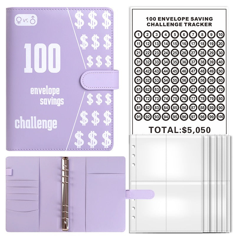 100 Envelope Savings Challenge Binder & Goal Tracker