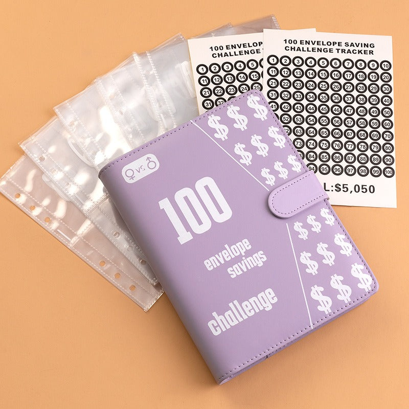 100 Envelope Savings Challenge Binder & Goal Tracker