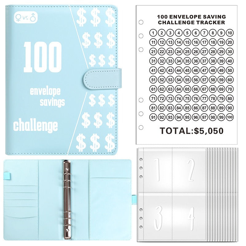 100 Envelope Savings Challenge Binder & Goal Tracker
