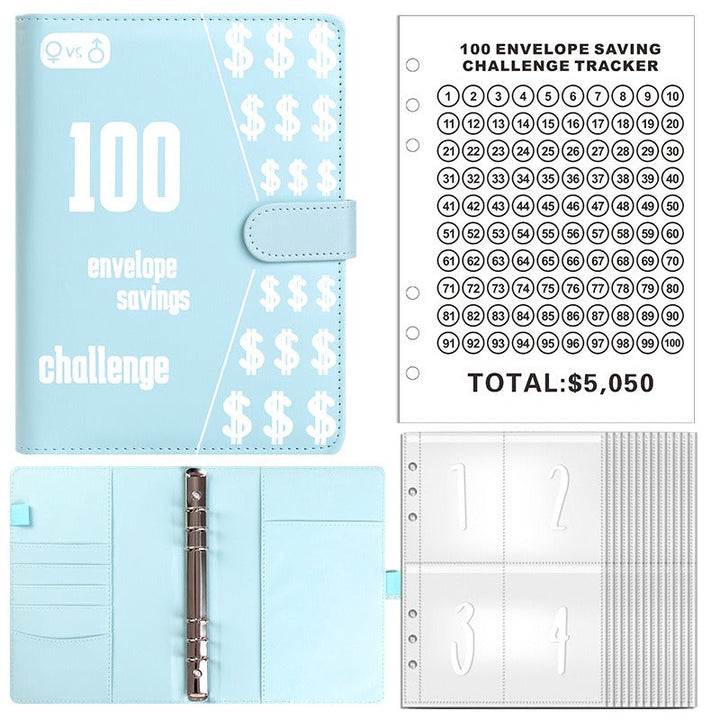 100 Envelope Savings Challenge Binder & Goal Tracker