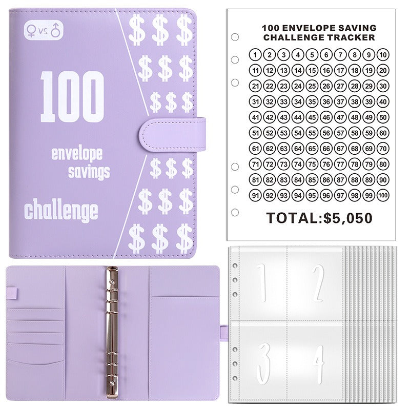 100 Envelope Savings Challenge Binder & Goal Tracker