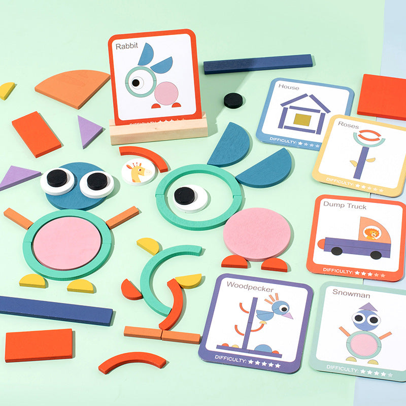 Geometric Puzzle Toy for Creative Screen-Free Play