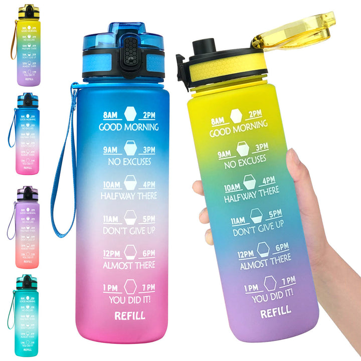 1000ml Sports Water Bottle With Time Markers
