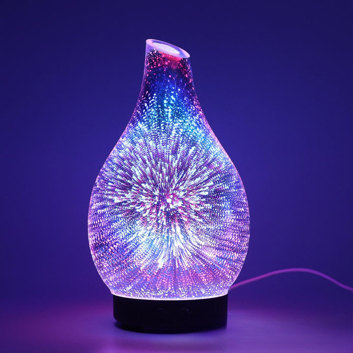 Fireworks Glass Essential Oil Diffuser with Night Light