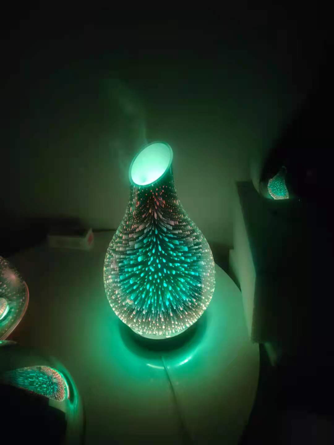 Fireworks Glass Essential Oil Diffuser with Night Light