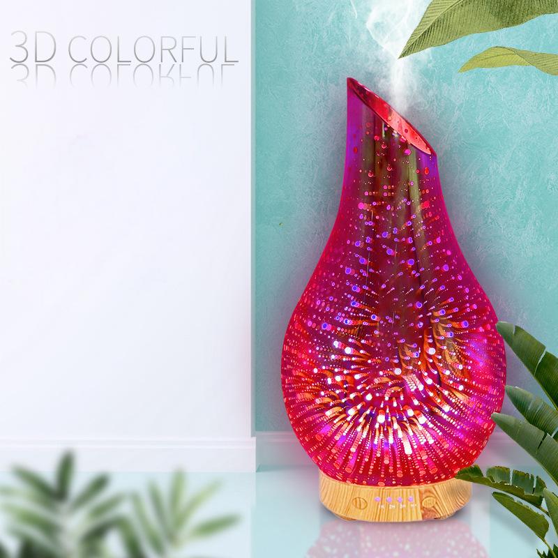 Fireworks Glass Essential Oil Diffuser with Night Light