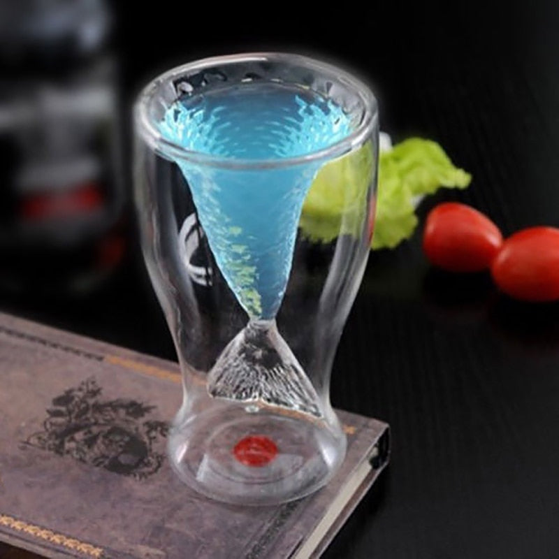 Mermaid Tail Double-Wall Glass Cup for Party Drinks