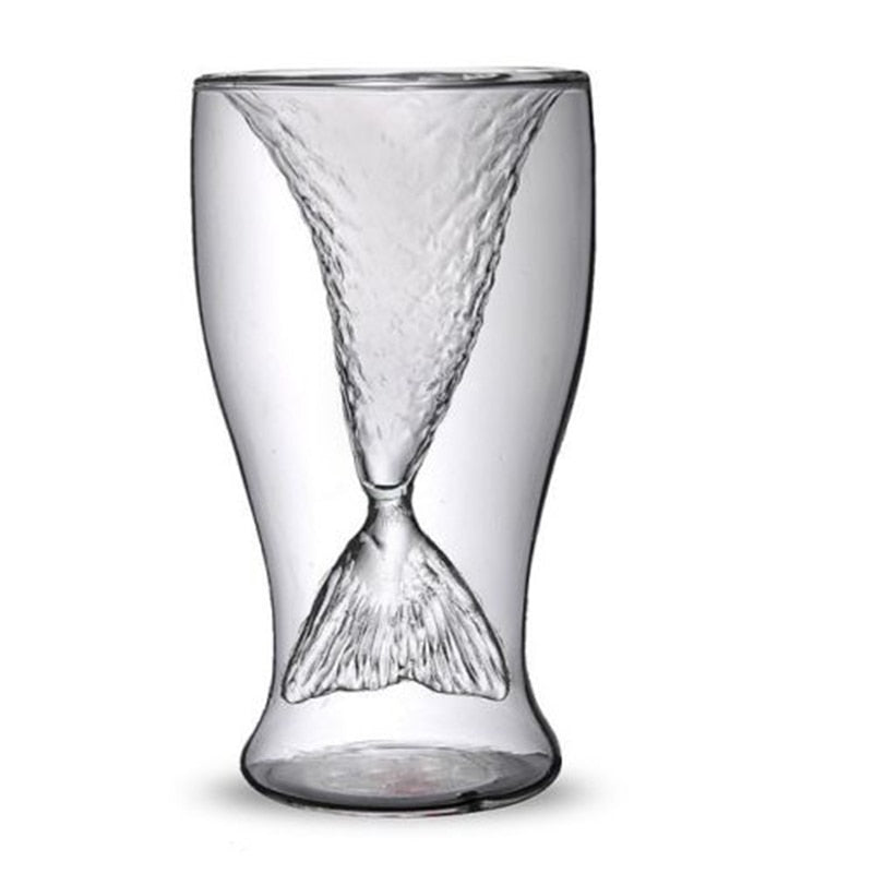 Mermaid Tail Double-Wall Glass Cup for Party Drinks