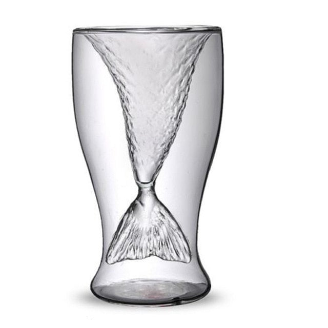 Mermaid Tail Double-Wall Glass Cup for Party Drinks
