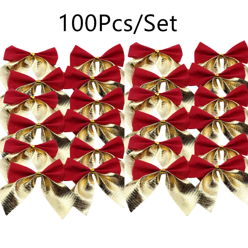 Christmas Bows Set: 100pcs for Fuller Holiday Decor