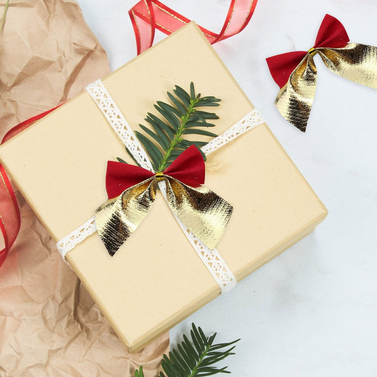 Christmas Bows Set: 100pcs for Fuller Holiday Decor