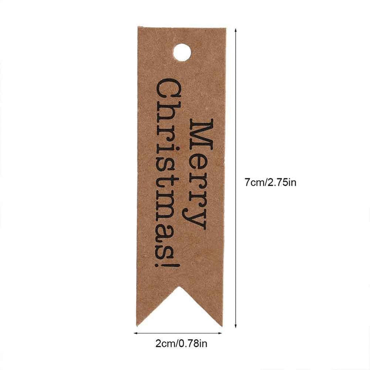 Christmas Gift Tags, 100PCS Kraft & Red Merry Christmas
