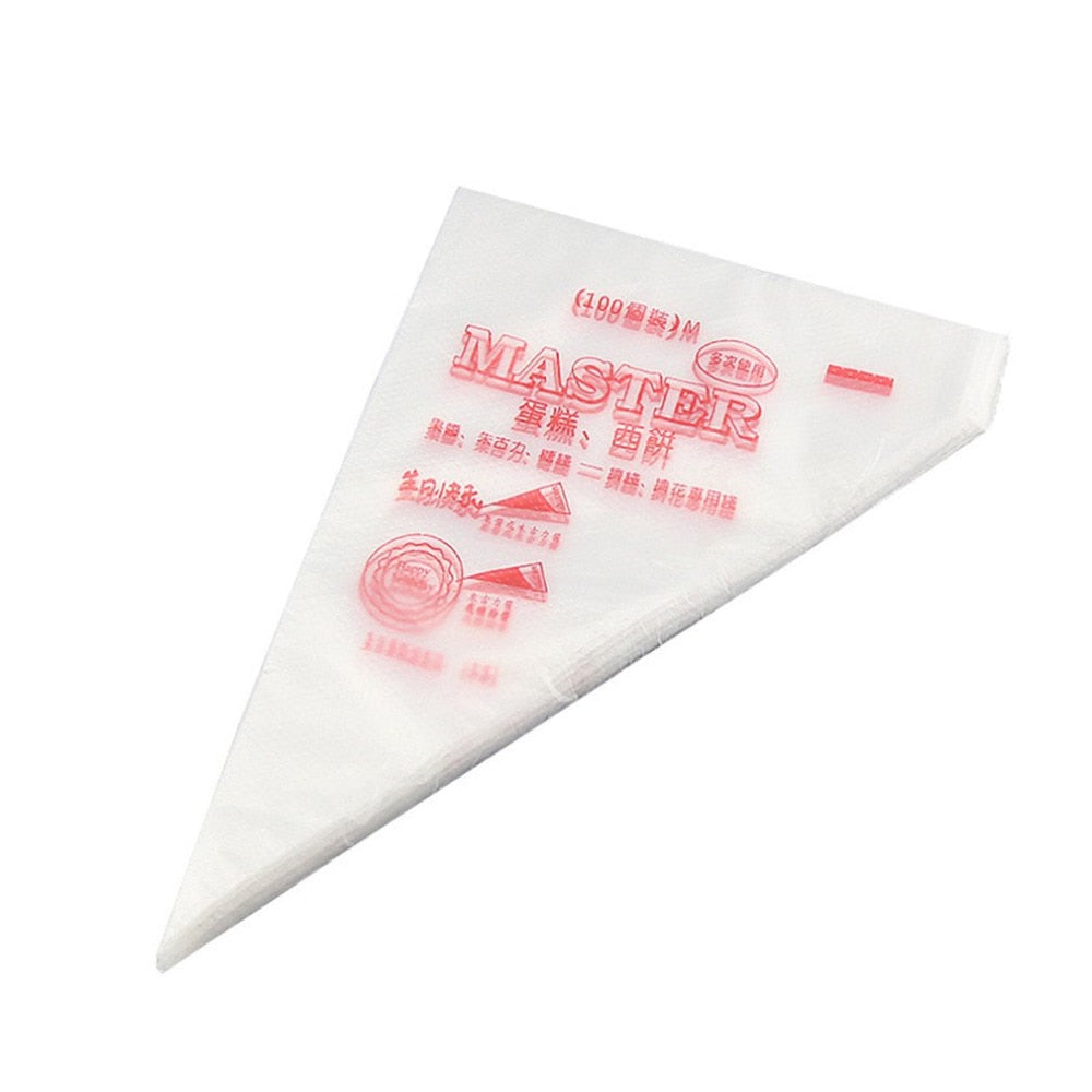 Disposable Piping Bags for Cake Decorating, 100 Pack